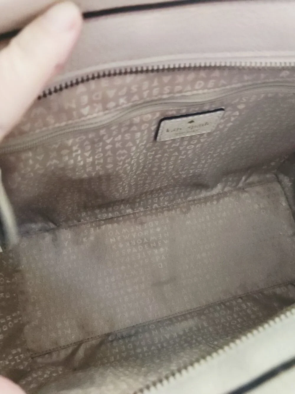 Like New Kate Spade NY Cream & Black Leather Tote Bag